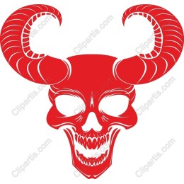 Demonic Skull with Horns