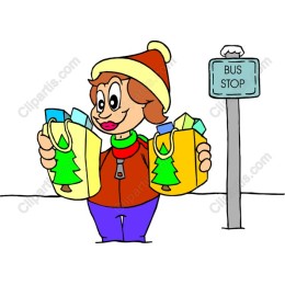 Cheerful Holiday Character with Gifts