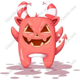 Whimsical Pink Halloween Monster