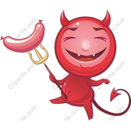 Cheerful Devil with Sausage