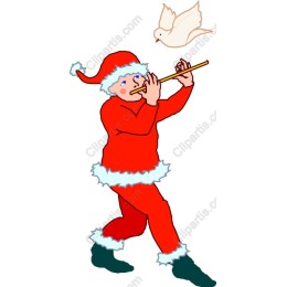 Joyful Santa Playing Flute