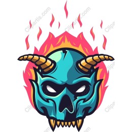 Vibrant Fiery Skull