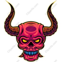 Fierce Pink Demon Skull