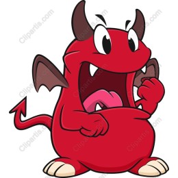 Charming Red Cartoon Devil