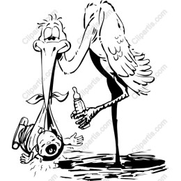 Whimsical Stork Delivery