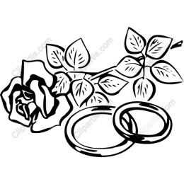 Elegant Rose and Wedding Rings