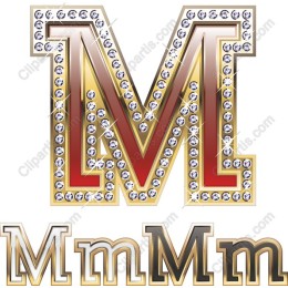 Glittering Letter M