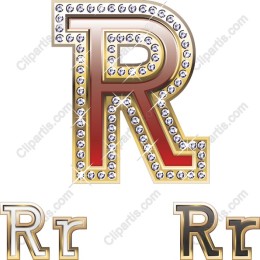 Rhinestone Letter R