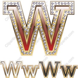 Crystal-Encrusted Letter W