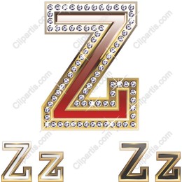 Glamorous Rhinestone Z Letter