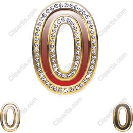 Gold Glittering Number 0