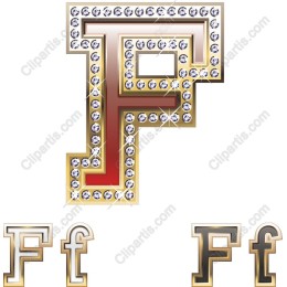 F Bling Rhinestone Letter