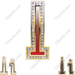 Dazzling Rhinestone Letter I
