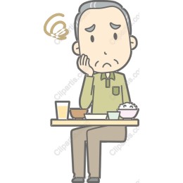 Contemplative Elderly Man Dining