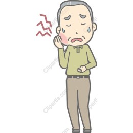 Expressive Elderly Man in Discomfort