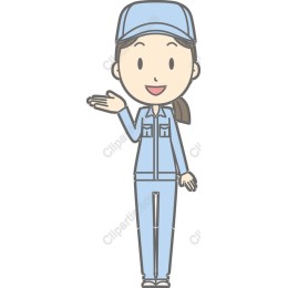 Cheerful Blue Work Outfit Character