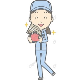 Cheerful Woman with Cash