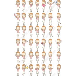 50 Emotion-Packed - Charming Girl Clipart Set
