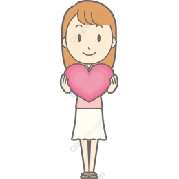 Cheerful Girl with Heart