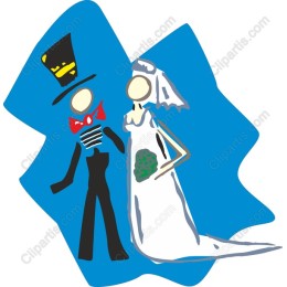 Whimsical Bride and Groom