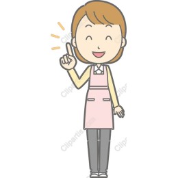 Cheerful Woman in Apron