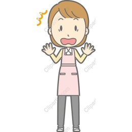 Cheerful Woman in Apron