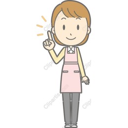 Cheerful Woman in Pink Apron