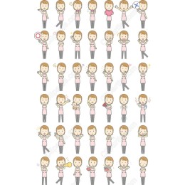 Cheerful Character Expressive Set