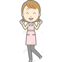 Cheerful Woman in Apron