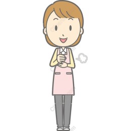 Cheerful Woman in Pink Apron