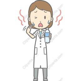Worried Doctor with Water Bottle