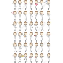 Charming Bundle: Emotive Lab-Coat Character