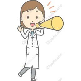 Cheerful Scientist with Megaphone