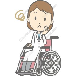 Concerned Healthcare Woman in Wheelchair