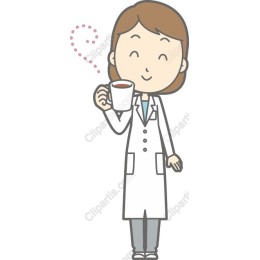 Cheerful Medical Professional with Coffee