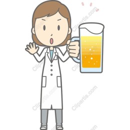 Cheerful Scientist Holding Beer Mug