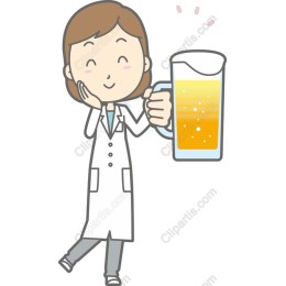 Cheerful Scientist with Beer Mug