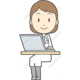 Friendly Female Doctor at Computer