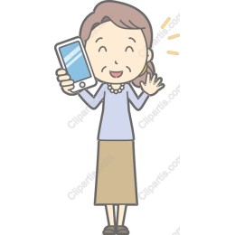 Cheerful Woman with Smartphone