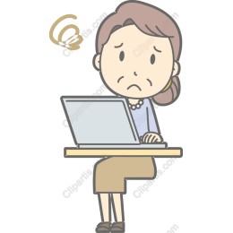 Worried Woman at Computer