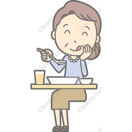 Cheerful Dining Woman