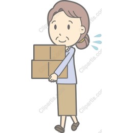 Young Woman Carrying Boxes