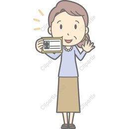 Cheerful Woman ID Card