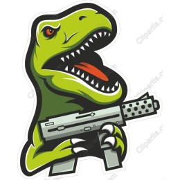 Fierce T-Rex Dinosaur with Weapon