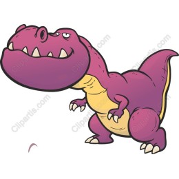 Playful Purple T-Rex Cartoon