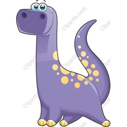Cheerful Purple Cartoon Dinosaur