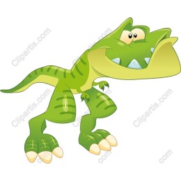 Whimsical Green Dinosaur