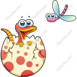 Whimsical Dinosaur Hatching from Egg