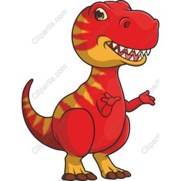 Playful Red T-Rex Cartoon