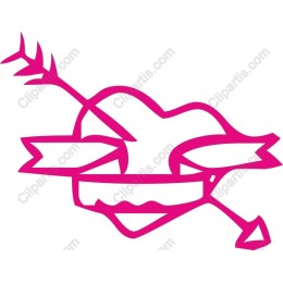 Vibrant Pink Heart with Arrows